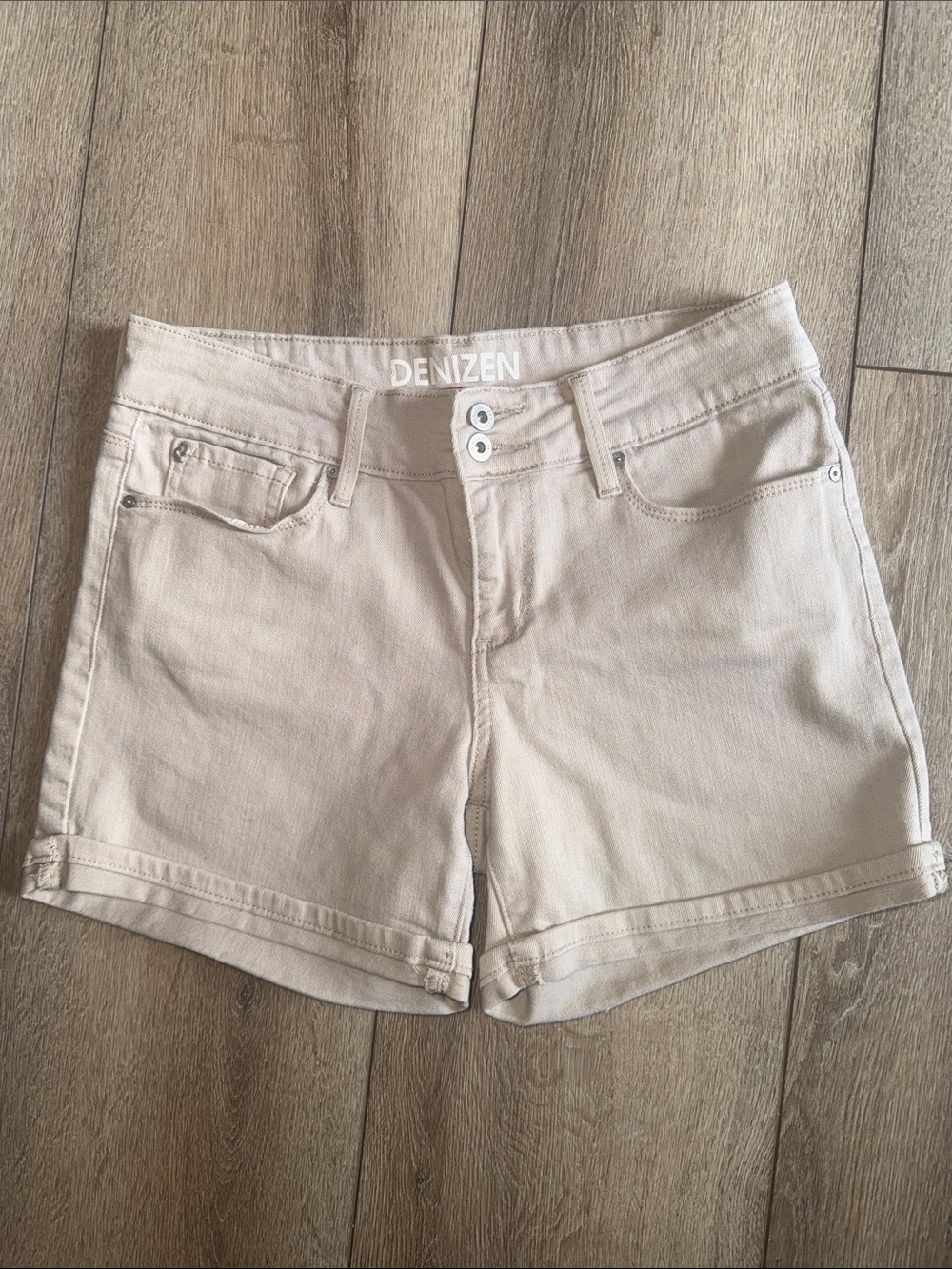 Denizen from Levi's Beige Cotton Blend Jean Shorts